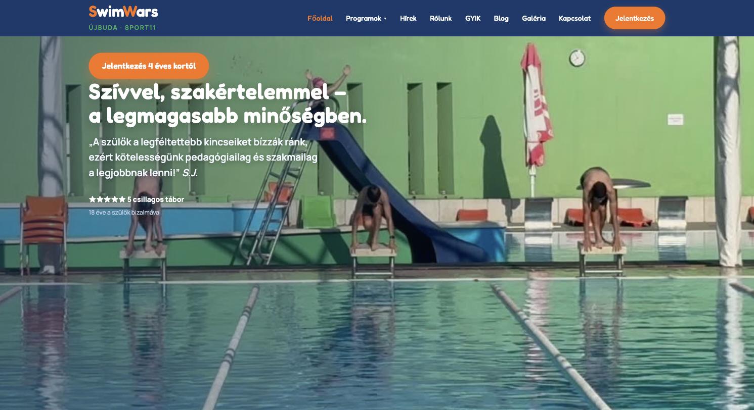 Újbuda Úszásoktatás weboldal